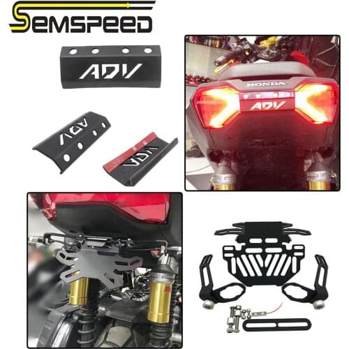 SEMSPEED For HONDA ADV150 adv 150 2019 2020 2021 ABS Rear Tail Lamp Light Decor Cover License Plate Holder Bracket LED light Set