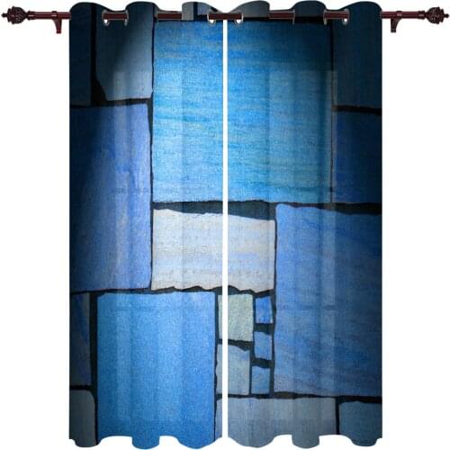 Blue Stones Wallpaper Valance Curtains For Living Room Study Youth Bedroom Kitchen Outdoor Windows Custom Cotton Linen