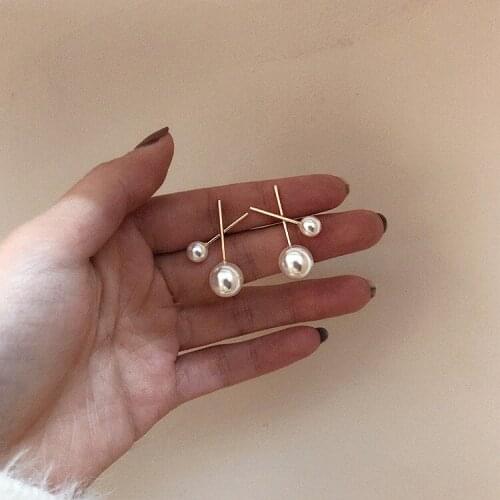 New Design Scissors Big Small Pearl Stud Earrings For Women Fashion Party Bijoux Simple Oorbellen Gifts