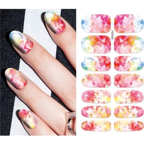 1 sheet DIY Nail Art Water Transfer Stickers Diamond Ice Gem slider adhesive Watermark Decals Women Beauty Wedding Nails