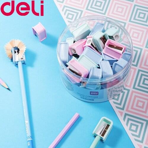 3pcs / 5pcs Deli Mini pencil sharpener cute pencil sharpener primary school pencil sharpener school stationery gift wholesale