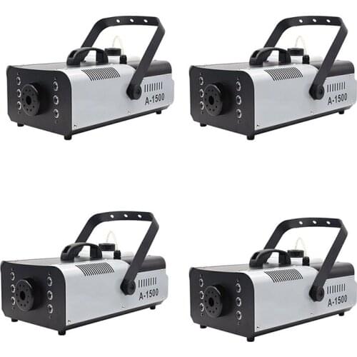 4pcs/lot 1500W RGB 3 in1 6pcs LED Smoke Machine Entertainment party Wireless Remote or Wire Control Stage Fog Machine