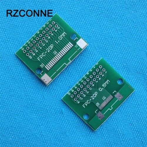 5pcs/lot 20P FFC FPC Adapter Plate 0.5MM/1.0MM Pitch to 2.54mm 20Pin Flat Cable Socket Connector for PCB Board TFT LCD new