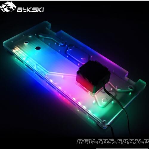 BYKSKI Acrylic Board Water for CORSAIR 680X Computer Case Water Cooling System Radiator Support DDC Pump RGB/A-RGB
