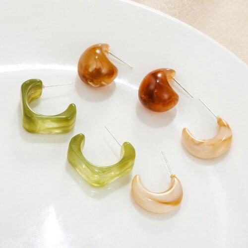 Acrylic Geometric Stud Earrings for Women Korean Cute Small Earring Anti Allergy Fashion Jewelry for Femal Gift Party SR1143