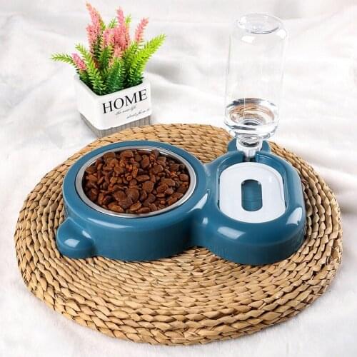 2PCS Pet Automatic Drinking Feeder Multi-purpose Dog Double Bowl Not Wet Mouth Drinking Cat Food Bowl Pet Supplies