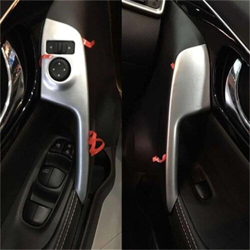 ABAIWAI CAR STICKER CHROME INTERIOR ACCESSORIES FOR NISSAN QASHQAI 2014 2015 2016 INNER DOOR WINDOW SWITCH PANEL HANDLE TRIM