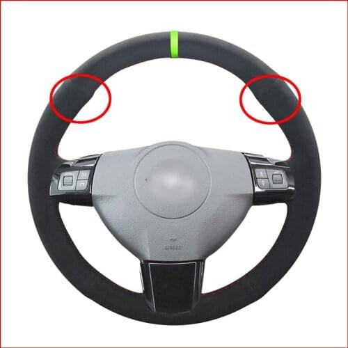 Black Suede Hand Sew Comfortable Soft Steering Wheel Cover for Opel Astra (H) 2004-2009 Zaflra (B) 2005-2014 Signum 2005