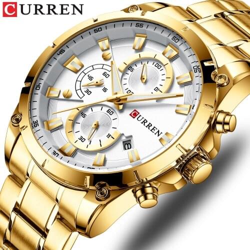 CURREN New Men Watch Fashion Business Quartz Chronograph Luxury Men Watch Sports Waterproof Men Wristwatch Relogio Masculino