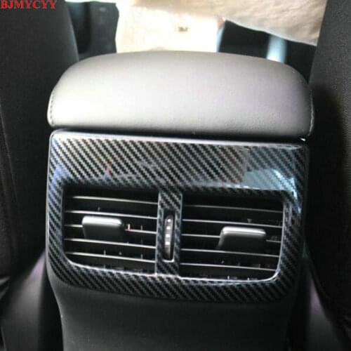 BJMYCYY Stainless steel decorative frame for the air outlet of the air conditioner in the rear of the car for Mazda 3 Axela 2020