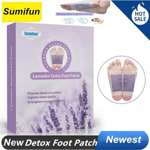 12 Pieces / Box Detox Foot Patch Lavender Essential Oil Bamboo Vinegar Detox Foot Patch Adhesive Detox Slim Foot Care Plaster