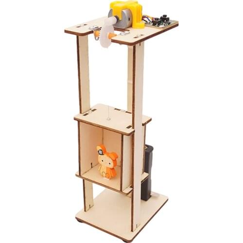 Kids DIY Elevator Toy Educational Manual Scientific Technology Puzzle Aid Toys For Children L5