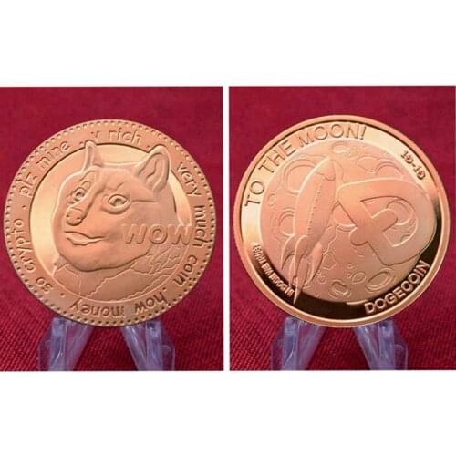 Dogecoin Commemorative Coins Cute Dog Pattern Dog Souvenir Collection Gifts