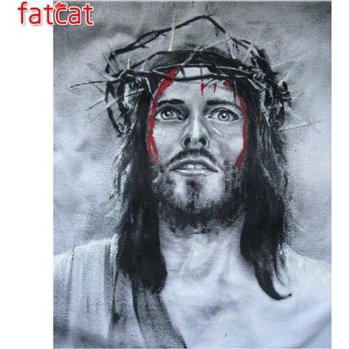 FATCAT 5d diy Diamond Painting Abstract jesus Diamond Embroidery Sale Full Square Round Drill Mosaic stickers home decor AE576