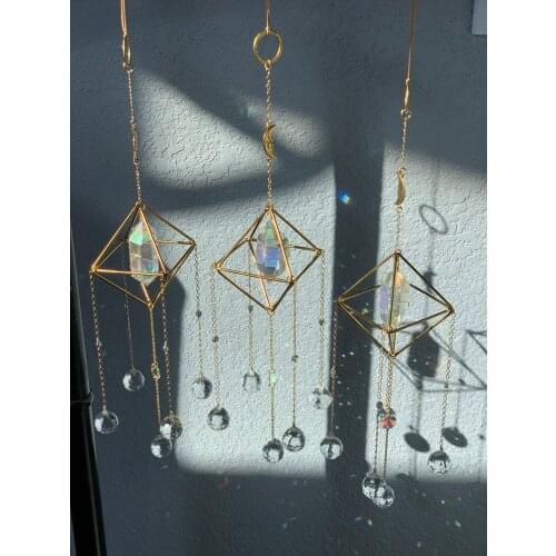 Crystal Suncatcher, Sun Catcher, Angel Aura Quartz, Window Hanging, Rainbow Maker, Prism Sphere Rainbow, Home Room Decoration