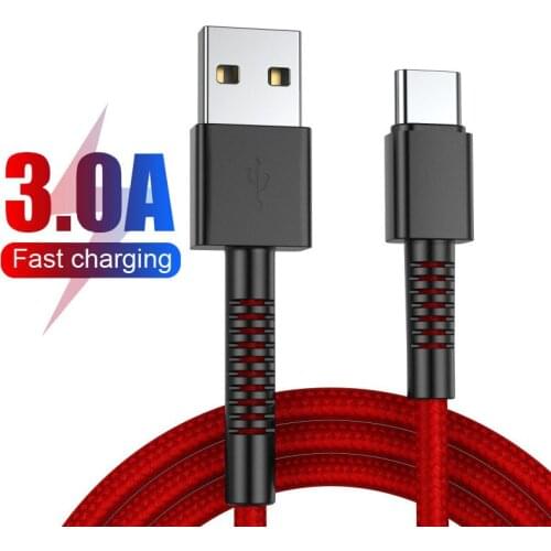 USB Type C Cable Fast Charging Cable For Xiaomi Redmi 3A USB C Data Cable 1M/2M USB-C Type-C Cord For Samsung S10 Plus Cable