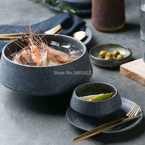 Gray Marble Ceramic Tableware Bowl Salad Soup Bowl Personalized Bowl Hotel Clubhouse Dinnerware