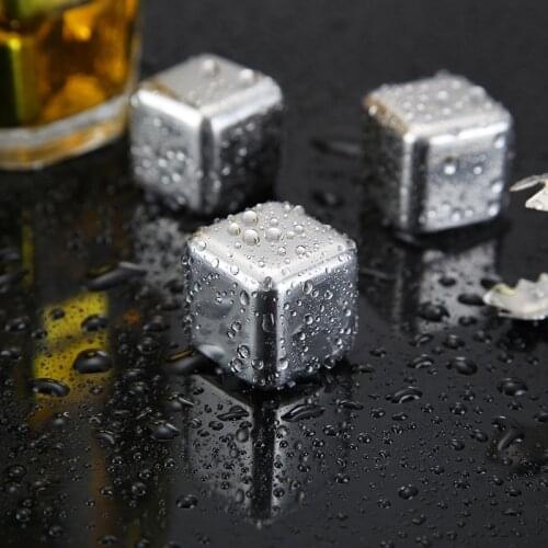 Metal Ice Cube Champagne Beer Cooler Stainless Steel Ice Cubes Longer Than Alcohol Cooling Wine Chiller Whiskey Stones Bar Tool