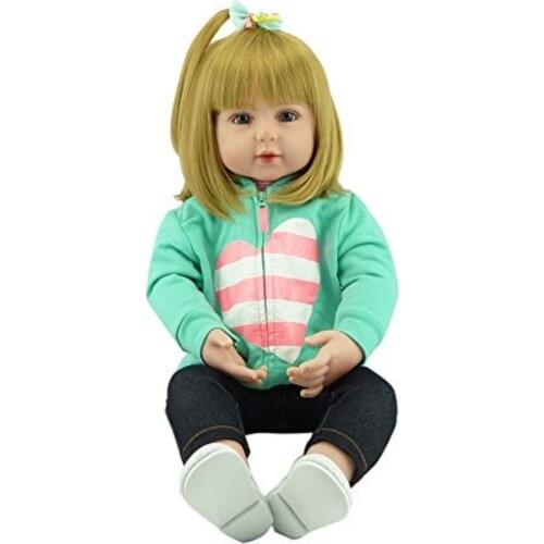 Bebe Doll Reborn 60cm Soft Touch Silicone Reborn Baby Dolls Vinyl Toys Big Dolls For Girls Baby Dolls With Blond hair
