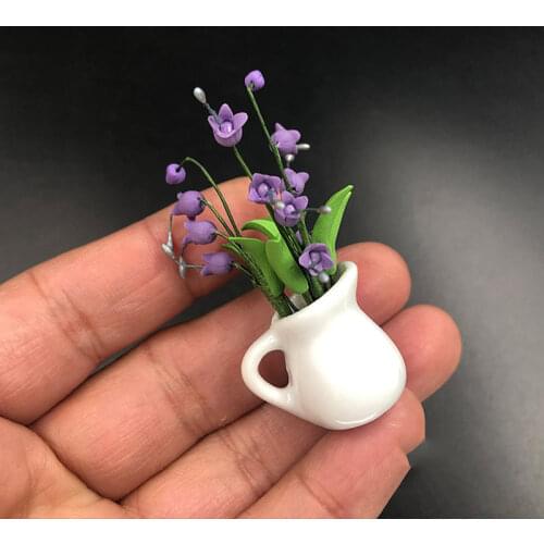 1/6 Scale Purple Lily of the Valley Flower Models with Bottle for 12''Figures Bodies Accessories DIY