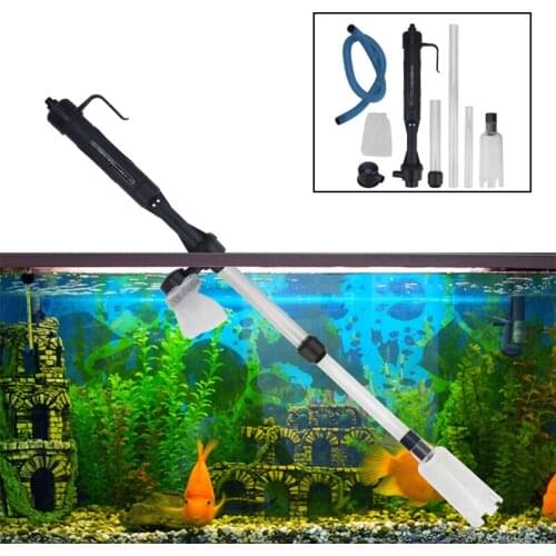 Powerful Suction Aquarium Electric Syphon Operated Fish Tank Sand Washer Vacuum Gravel Water Changer Siphon Filter Cle