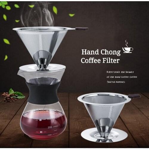 Stainless Steel Coffee Filter Holder Reusable Coffee Filters Pour Over Coffee Dripper Removable