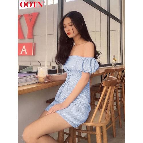 Голубые летние платья OOTN China At AliExpress