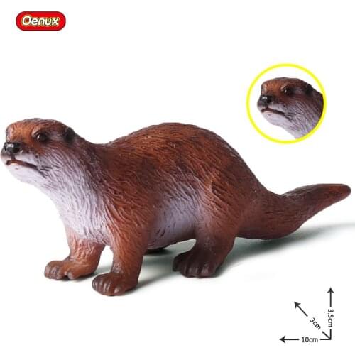 Oenux Original Marine Animal Otter Model Action Figure Sea Life Animals Figurine Toy Bonsai Garden Decoration Craft Toys For Kid