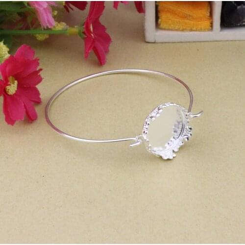 Fit: 20mm 18mm 16mm Vintage Copper Round Blank Setting Bezel Blank Base Cabochon Bracelet Base For DIY Bangle 2pcs/lot K02017