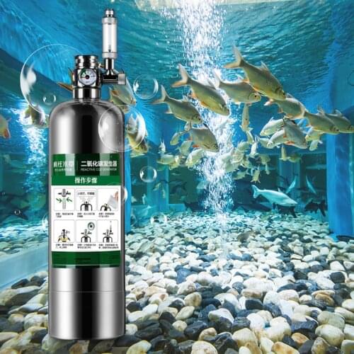 Aquarium CO2 Generator system co2 Kit Stainless Steel CO2 Cylinder Generator System Carbon Dioxide Reactor Kit Plants Aquariumm
