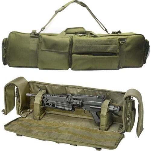 Tactical 98cm Double Rifle Bag Airsoft Gun Case Backpack M249 AR 15 M4A1 Carbine Shotgun Bag Hunting Pack with Shoulder Strap