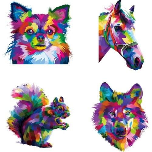 Iron-on transfers for clothing heat-sensitive patches Beautiful animal stripes appliques thermo stickers on clothes custom patch