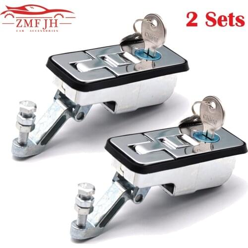 2 Sets Car Lock Recessed Mounted Compression Latch & Key For Boat Yacht RV Camper Trailer Motorhome Cabinet Tool Box