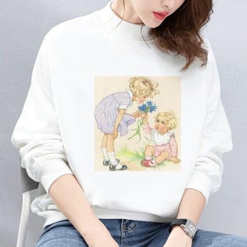 Angel Baby 2019 Women Sweatshirts Hoodies Printed Casual Pullover Kawaii Jumpers Top Long Sleeve O-neck Harajuku Tops M-xxl