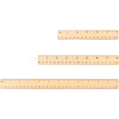 15cm 20cm 30cm Wooden Ruler Double Sided Student School Office Measuring Tool