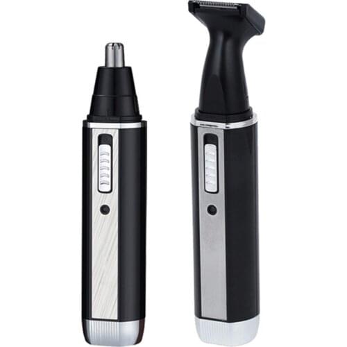 2 in 1 Professional Electric Rechargeable Face Nose Ear Hair Trimmer Shaver Temple Cut For Men Personal Care Tools