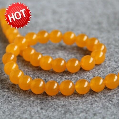 2021 New For Necklace&Bracelet 10mm Natural Yellow Turkey Chalcedony Beads Round DIY Stone Loose Beads 15inch Fashion Jewelry