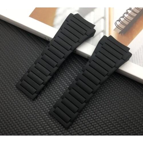 23x33mm Top quality brand watchband soft natural silicone rubber PU belt for Porsche strap Mens waterproof Watch Band 6620