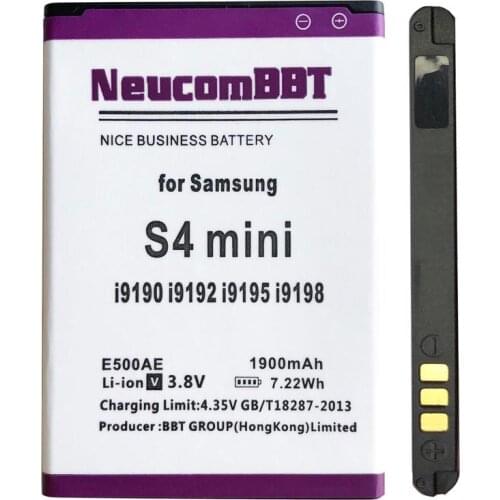 3 point contact battery For Samsung S4 Mini i9192 GT-i9192 B500AE B500BU B500B 1900mAh s4mini Battery NeucomBBT