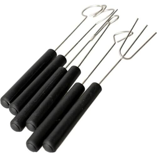 6 Pcs/Set Chocolate Dipping Tool DIY Candy Caker Fruit Fondue Decorating Fork Kit Plastic handle comfortable and safe cake etc