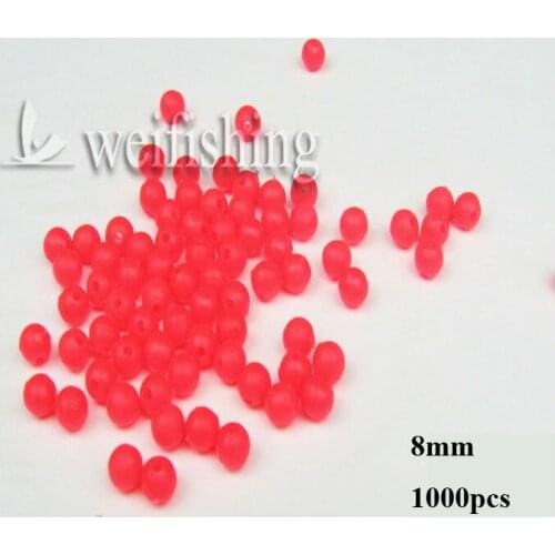 BlueSea 1000pcs/Bag 8mm Premium Quality Round Luminous Fishing Float Beads Fishing Glow Beads Red Color