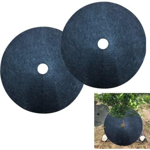 Tree Protection Mat Non-woven Weeding Cloth Prevent Grass And Weeds 52 X 52 X 0.3 Cm 12pcs Black For Garden Outdoor 10pcs
