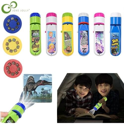 Childrens Projector Story Machine Early Education Cognitive Bedtime Story Lighting Pattern Projection Flashlight Toy WYW