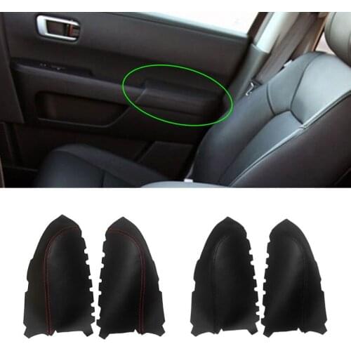 For Honda Pilot 2009 2010 2011 2012 2013 2pcs Microfiber Leather Front Door Panels Armrest Covers Interior Parts