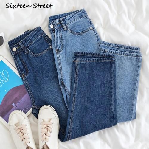 Jeans Woman High Waist Classic Washed Loose Wide Leg Denim Trousers Baggy Pants Y2k Aesthetic Vintage Streetwear Mom Jeans 2021