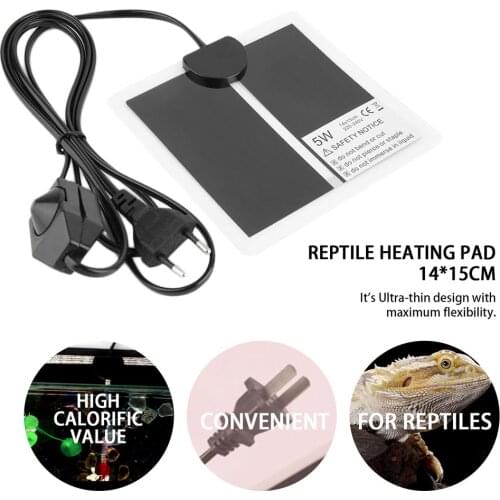 5W 220-240V Reptile Heating Pad 14*15cm Heat Mat EU Plug Dog Cat Warmer Bed Temperature Regulating EU Plug