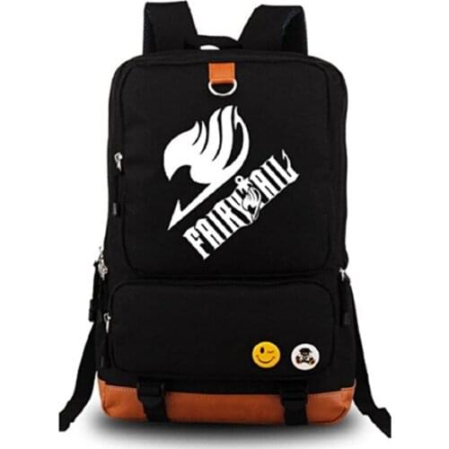 Gumstyle Anime Fairy Tail Luminous Large Capacity School Bag Cosplay Backpack Black and Blue