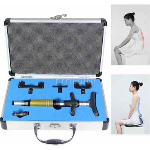 American Style Chiropractic Adjusting Tool Massage Gun Manual Instrument Spine Correct Gun Correction 4 Head Massager