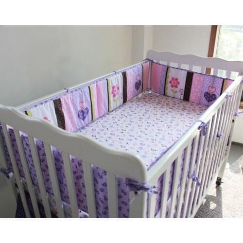 5PCS cartoon Crib Baby Bedding Set kit de berço Cot Set Baby Boy Bed Product 100%Cotton ,(4bumper+bed cover)