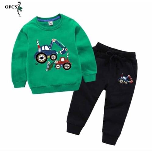 Fashion Children Suit Boys Girl Cartoon Suits Baby Knit pullovers Hoodies Pants 2Pcs/Sets Spring Toddler Cotton Tracksuits Hot